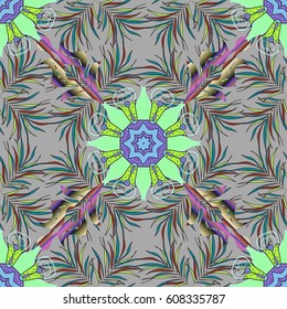 Vector flower illustration. Seamless pattern with floral motif. Seamless floral pattern with flowers, watercolor.