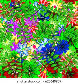 Vector flower illustration. Seamless pattern with floral motif. Seamless floral pattern with flowers, watercolor.