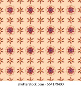 Vector flower illustration. Seamless pattern with floral motif. Seamless floral pattern with flowers, watercolor.