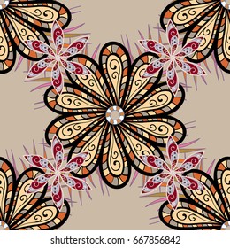 Vector flower illustration. Seamless pattern with floral motif. Seamless floral pattern with flowers, watercolor.