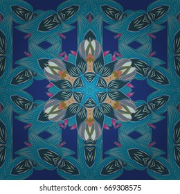 Vector flower illustration. Seamless pattern with floral motif. Seamless floral pattern with flowers, watercolor.