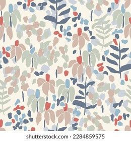 Vector flower illustration seamless repeat pattern 