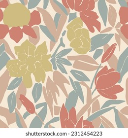 Vector flower illustration seamless repeat pattern fabric surface design digital artwork