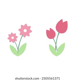 vector flower image with pastel pink color.