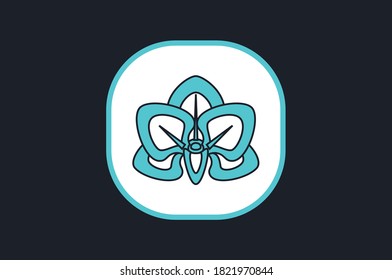 Vector of Flower isolated on dark background for designer.