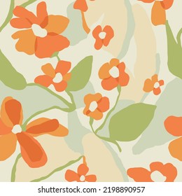 Vector flower layers illustration seamless repeat pattern