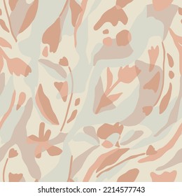 Vector flower and layers with pastel color illustration seamless repeat pattern 