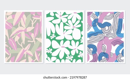 Vector flower and leaf illustration post card art poster