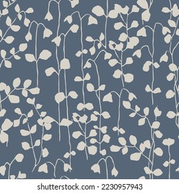 Vector flower and leaf illustration seamless repeat pattern