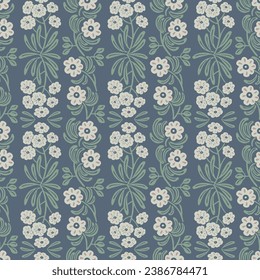 Vector flower and leaf illustration seamless repeat pattern digital artwork