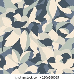 Vector flower and leaf layer illustration seamless repeat pattern