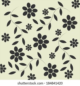 Vector Flower and  Leaf patterns background with stylish