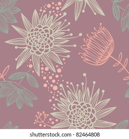 vector flower and Leaf retro pattern