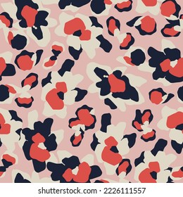 Vector flower leopard illustration seamless repeat pattern digital artwork