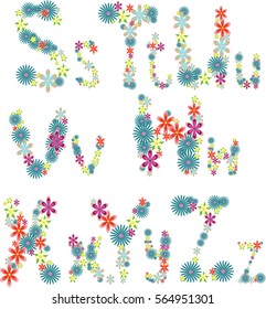 Vector flower letters 