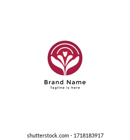 vector flower logo design. minimal clean floral icon. Abstract Orchids. business logo