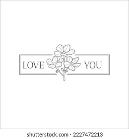 Plantilla de logotipo de flor vectora. Diseño moderno de líneas dibujadas a mano. Ilustración minimalista de diseño de logotipo floral.