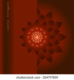 Vector Flower Mandala Background Design in Red and Brown