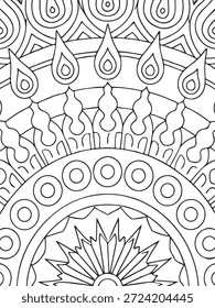 Vektor Blume Mandala in schwarz-weiß. Runde Muster zum Färben