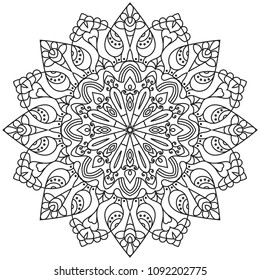Vector flower mandala for coloring book