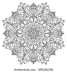 Vector flower mandala for coloring book