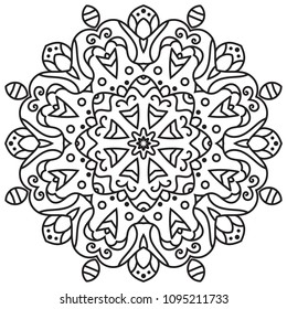 Vector flower mandala for coloring book