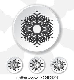 Vector Flower Mandala for Coloring Book and Indian Design. Black and White Moroccan, Spain, Turkish, Pakistan, Ottoman Pattern Isolated