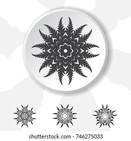 Vector Flower Mandala for Coloring Book and Indian Design. Black and White Illustration