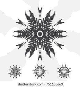 Vector Flower Mandala for Coloring Book and Indian Design. Black and White Illustration