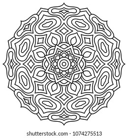 Vector flower mandala. Oriental decorative elements. Islam, Arabic, Indian motifs. Coloring book page