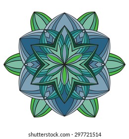 Vector Flower Mandala. Ornamental round floral object.
