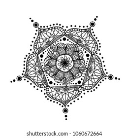 Vector Flower Mandala. Vintage decorative elements. Oriental pattern, vector illustration. Islam, Arabic, Indian, moroccan,spain, turkish, pakistan, chinese, mystic, ottoman motifs. Coloring book page