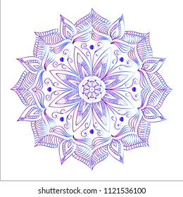 Vector Flower Mandala. Vintage decorative elements. Oriental pattern, vector illustration. Islam, Arabic, Indian, moroccan,spain, turkish, pakistan, chinese, ottoman motifs. Mandala yoga logo.
