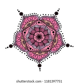 Vector Flower Mandala. Vintage decorative elements. Islam, Arabic, Indian, moroccan,spain, turkish, pakistan, chinese, mystic, ottoman motifs. Vector emblem for ornamental design or logos