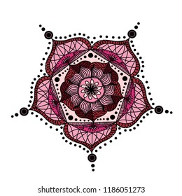 Vector Flower Mandala. Vintage decorative elements. Islam, Arabic, Indian, moroccan,spain, turkish, pakistan, chinese, mystic, ottoman motifs. Vector emblem for ornamental design or logos