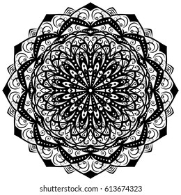 Vector Flower Mandala, Vintage decorative elements, Oriental pattern, illustration