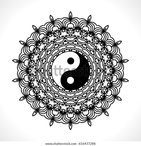 Download Vector Flower Mandala Yin Yang Symbol Stock Vector ...