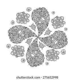 Vector flower mandala from zentangle elements