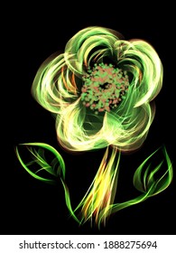 Vector A Flower On Abstract Illustration 
