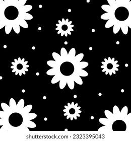 
Vector flower on black and white tone background. Fabric pattern. Gift wrapping paper. fashion model