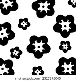 
Vector flower on black and white tone background. Fabric pattern. Gift wrapping paper. fashion model