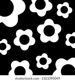 
Vector flower on black and white tone background. Fabric pattern. Gift wrapping paper. fashion model