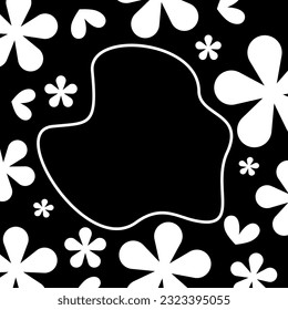 
Vector flower on black and white tone background. Fabric pattern. Gift wrapping paper. fashion model