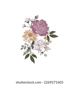 vector flower on white background