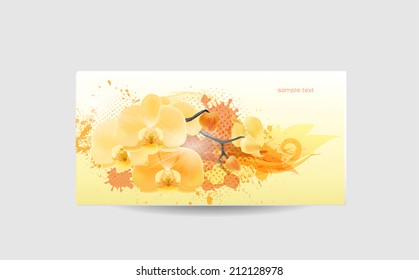 Vector flower orchid. Vector background with Flower. art .Style. Design.