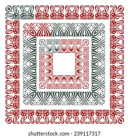 Vector flower ornament pattern in the art-nouveau style for decoration and design