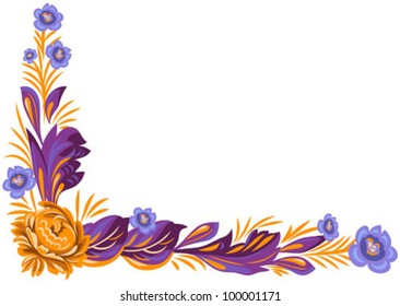 Vector flower ornament in traditional style