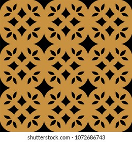 Vector Flower Ornamental Seamless Pattern. Geometric Flower Stylish Texture. Abstract Retro Tile Texture.
