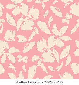 Vector flower paint drawing illustration seamless repeat pattern digital artwork