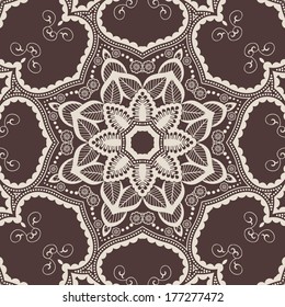 Vector flower paisley pattern element. Elegant texture for backgrounds.